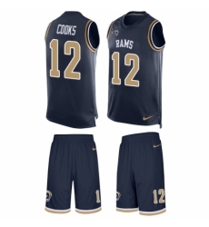 Men's Nike Los Angeles Rams #12 Brandin Cooks Limited Navy Blue Tank Top Suit NFL Jersey