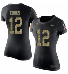 Women's Nike Los Angeles Rams #12 Brandin Cooks Black Camo Salute to Service T-Shirt