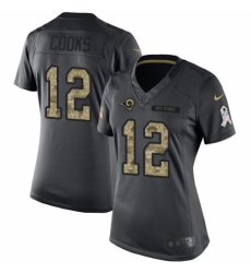 Women's Nike Los Angeles Rams #12 Brandin Cooks Limited Black 2016 Salute to Service NFL Jersey