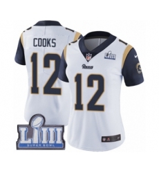 Women's Nike Los Angeles Rams #12 Brandin Cooks White Vapor Untouchable Limited Player Super Bowl LIII Bound NFL Jersey