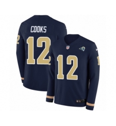 Youth Nike Los Angeles Rams #12 Brandin Cooks Limited Navy Blue Therma Long Sleeve NFL Jersey