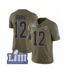 Youth Nike Los Angeles Rams #12 Brandin Cooks Limited Olive 2017 Salute to Service Super Bowl LIII Bound NFL Jersey