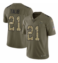 Men's Nike Los Angeles Rams #21 Aqib Talib Limited Olive/Camo 2017 Salute to Service NFL Jersey