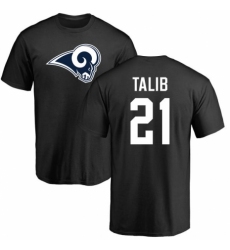 NFL Nike Los Angeles Rams #21 Aqib Talib Black Name & Number Logo T-Shirt