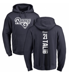 NFL Nike Los Angeles Rams #21 Aqib Talib Navy Blue Backer Pullover Hoodie