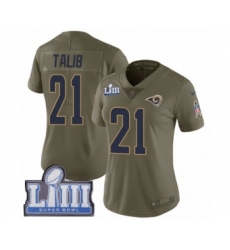 Women's Nike Los Angeles Rams #21 Aqib Talib Limited Olive 2017 Salute to Service Super Bowl LIII Bound NFL Jersey