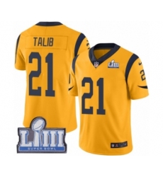 Youth Nike Los Angeles Rams #21 Aqib Talib Limited Gold Rush Vapor Untouchable Super Bowl LIII Bound NFL Jersey