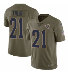 Youth Nike Los Angeles Rams #21 Aqib Talib Limited Olive 2017 Salute to Service NFL Jersey