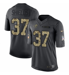 Men's Nike Los Angeles Rams #37 Sam Shields Limited Black 2016 Salute to Service NFL Jersey