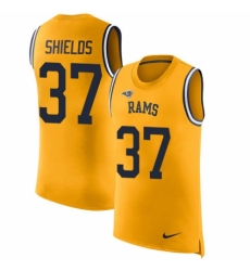 Men's Nike Los Angeles Rams #37 Sam Shields Limited Gold Rush Player Name & Number Tank Top NFL Jersey