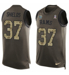 Men's Nike Los Angeles Rams #37 Sam Shields Limited Green Salute to Service Tank Top NFL Jersey