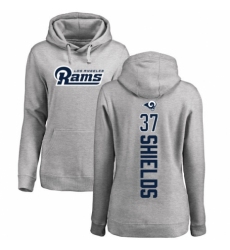 NFL Women's Nike Los Angeles Rams #37 Sam Shields Ash Backer Pullover Hoodie