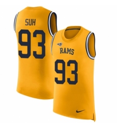 Men's Nike Los Angeles Rams #93 Ndamukong Suh Limited Gold Rush Player Name & Number Tank Top NFL Jersey