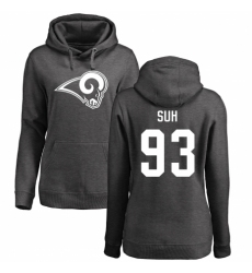 NFL Women's Nike Los Angeles Rams #93 Ndamukong Suh Ash One Color Pullover Hoodie