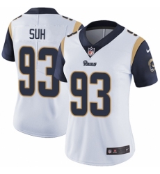 Women's Nike Los Angeles Rams #93 Ndamukong Suh White Vapor Untouchable Limited Player NFL Jersey
