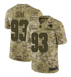 Youth Nike Los Angeles Rams #93 Ndamukong Suh Limited Camo 2018 Salute to Service NFL Jersey