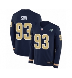 Youth Nike Los Angeles Rams #93 Ndamukong Suh Limited Navy Blue Therma Long Sleeve NFL Jersey