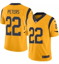 Men's Nike Los Angeles Rams #22 Marcus Peters Limited Gold Rush Vapor Untouchable NFL Jersey