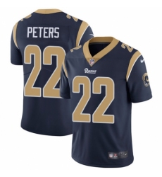 Men's Nike Los Angeles Rams #22 Marcus Peters Navy Blue Team Color Vapor Untouchable Limited Player NFL Jersey