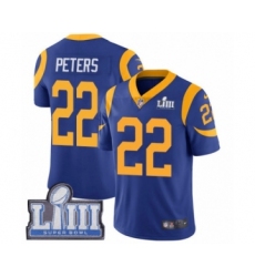 Men's Nike Los Angeles Rams #22 Marcus Peters Royal Blue Alternate Vapor Untouchable Limited Player Super Bowl LIII Bound NFL Jersey