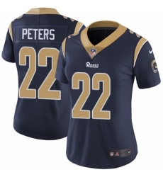 Women's Nike Los Angeles Rams #22 Marcus Peters Navy Blue Team Color Vapor Untouchable Elite Player NFL Jersey