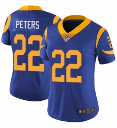 Women's Nike Los Angeles Rams #22 Marcus Peters Royal Blue Alternate Vapor Untouchable Elite Player NFL Jersey