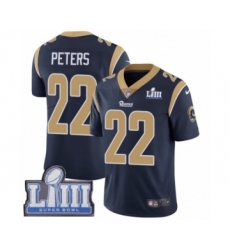 Youth Nike Los Angeles Rams #22 Marcus Peters Navy Blue Team Color Vapor Untouchable Limited Player Super Bowl LIII Bound NFL Jersey