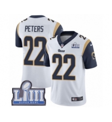Youth Nike Los Angeles Rams #22 Marcus Peters White Vapor Untouchable Limited Player Super Bowl LIII Bound NFL Jersey