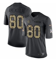 Men's Nike Miami Dolphins #80 Danny Amendola Limited Black 2016 Salute to Service NFL Jersey