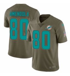 Men's Nike Miami Dolphins #80 Danny Amendola Limited Olive 2017 Salute to Service NFL Jersey