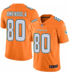 Men's Nike Miami Dolphins #80 Danny Amendola Limited Orange Rush Vapor Untouchable NFL Jersey