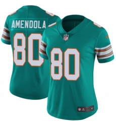 Women's Nike Miami Dolphins #80 Danny Amendola Aqua Green Alternate Vapor Untouchable Limited Player NFL Jersey