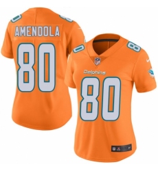 Women's Nike Miami Dolphins #80 Danny Amendola Limited Orange Rush Vapor Untouchable NFL Jersey