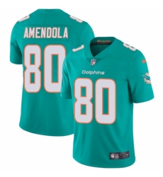 Youth Nike Miami Dolphins #80 Danny Amendola Aqua Green Team Color Vapor Untouchable Limited Player NFL Jersey