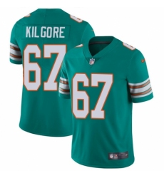 Men's Nike Miami Dolphins #67 Daniel Kilgore Aqua Green Alternate Vapor Untouchable Limited Player NFL Jersey
