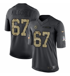 Men's Nike Miami Dolphins #67 Daniel Kilgore Limited Black 2016 Salute to Service NFL Jersey