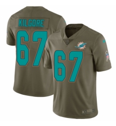 Men's Nike Miami Dolphins #67 Daniel Kilgore Limited Olive 2017 Salute to Service NFL Jersey