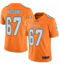Men's Nike Miami Dolphins #67 Daniel Kilgore Limited Orange Rush Vapor Untouchable NFL Jersey