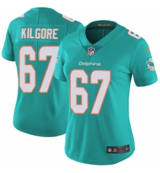 Women's Nike Miami Dolphins #67 Daniel Kilgore Aqua Green Team Color Vapor Untouchable Elite Player NFL Jersey