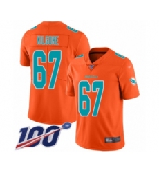 Youth Miami Dolphins #67 Daniel Kilgore Limited Orange Inverted Legend 100th Season Football Jersey