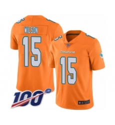 Men's Miami Dolphins #15 Albert Wilson Limited Orange Rush Vapor Untouchable 100th Season Football Jersey