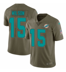 Men's Nike Miami Dolphins #15 Albert Wilson Limited Olive 2017 Salute to Service NFL Jersey