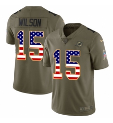 Men's Nike Miami Dolphins #15 Albert Wilson Limited Olive/USA Flag 2017 Salute to Service NFL Jersey