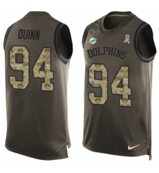 Men's Nike Miami Dolphins #94 Robert Quinn Limited Green Salute to Service Tank Top NFL Jersey