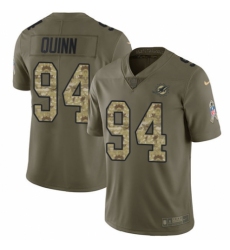 Men's Nike Miami Dolphins #94 Robert Quinn Limited Olive/Camo 2017 Salute to Service NFL Jersey