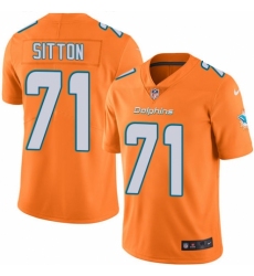 Men's Nike Miami Dolphins #71 Josh Sitton Elite Orange Rush Vapor Untouchable NFL Jersey
