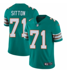 Youth Nike Miami Dolphins #71 Josh Sitton Aqua Green Alternate Vapor Untouchable Limited Player NFL Jersey