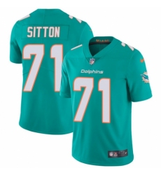Youth Nike Miami Dolphins #71 Josh Sitton Aqua Green Team Color Vapor Untouchable Limited Player NFL Jersey