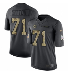 Youth Nike Miami Dolphins #71 Josh Sitton Limited Black 2016 Salute to Service NFL Jersey