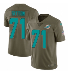 Youth Nike Miami Dolphins #71 Josh Sitton Limited Olive 2017 Salute to Service NFL Jersey